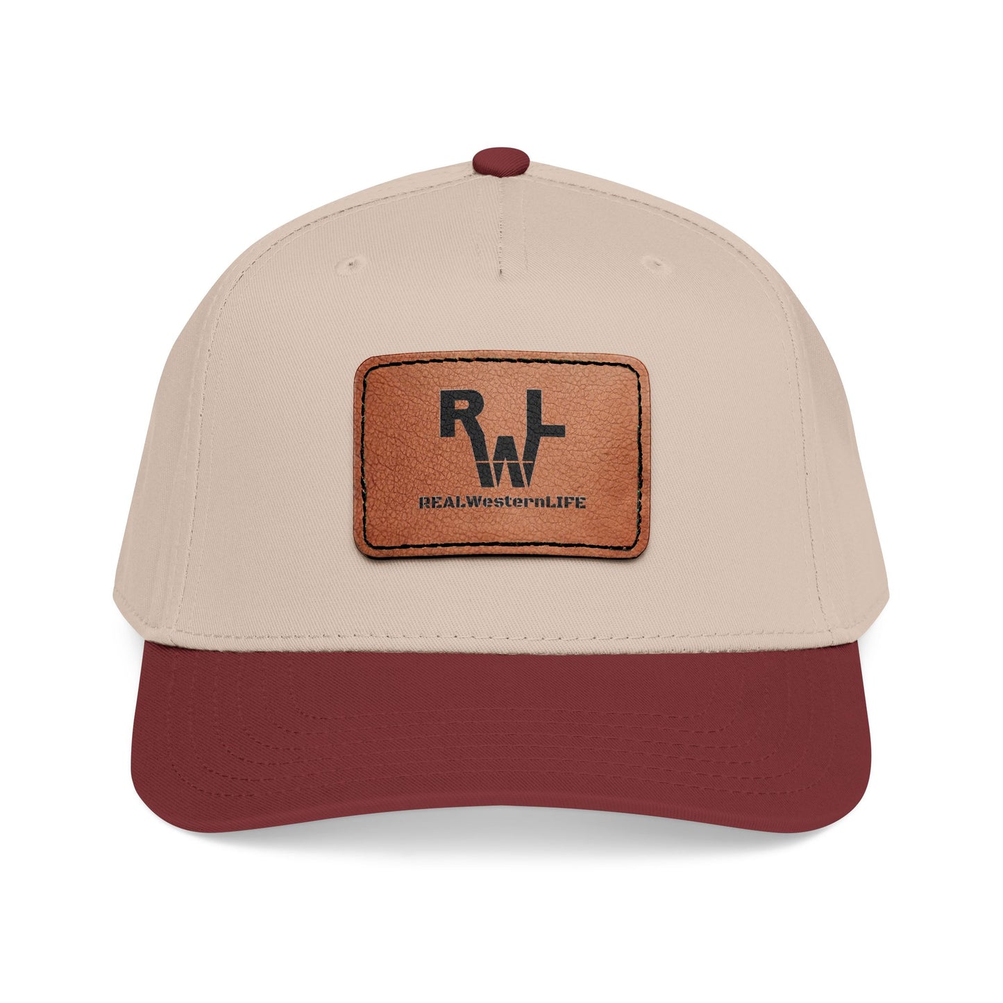 Real Western Life -Leather Patch Baseball Cap — Retro Rugged Logo Hat