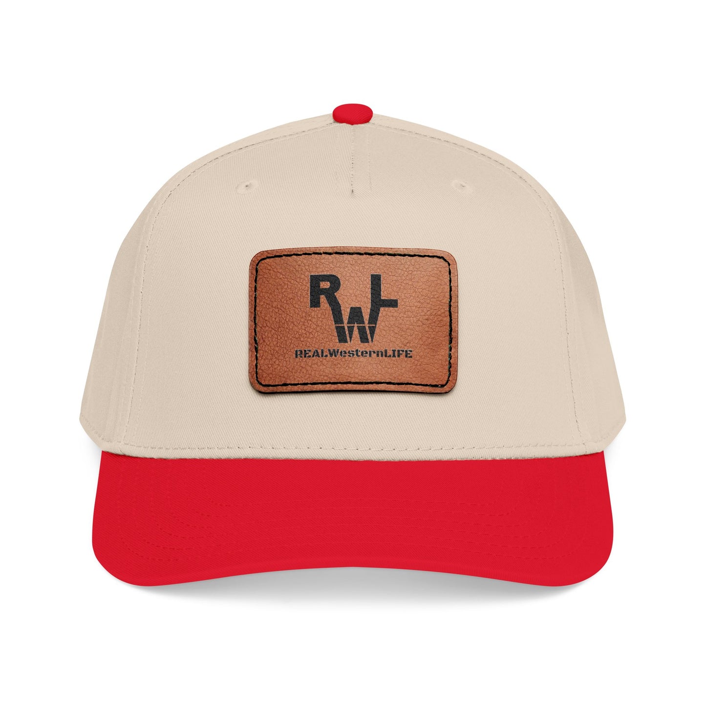 Real Western Life -Leather Patch Baseball Cap — Retro Rugged Logo Hat