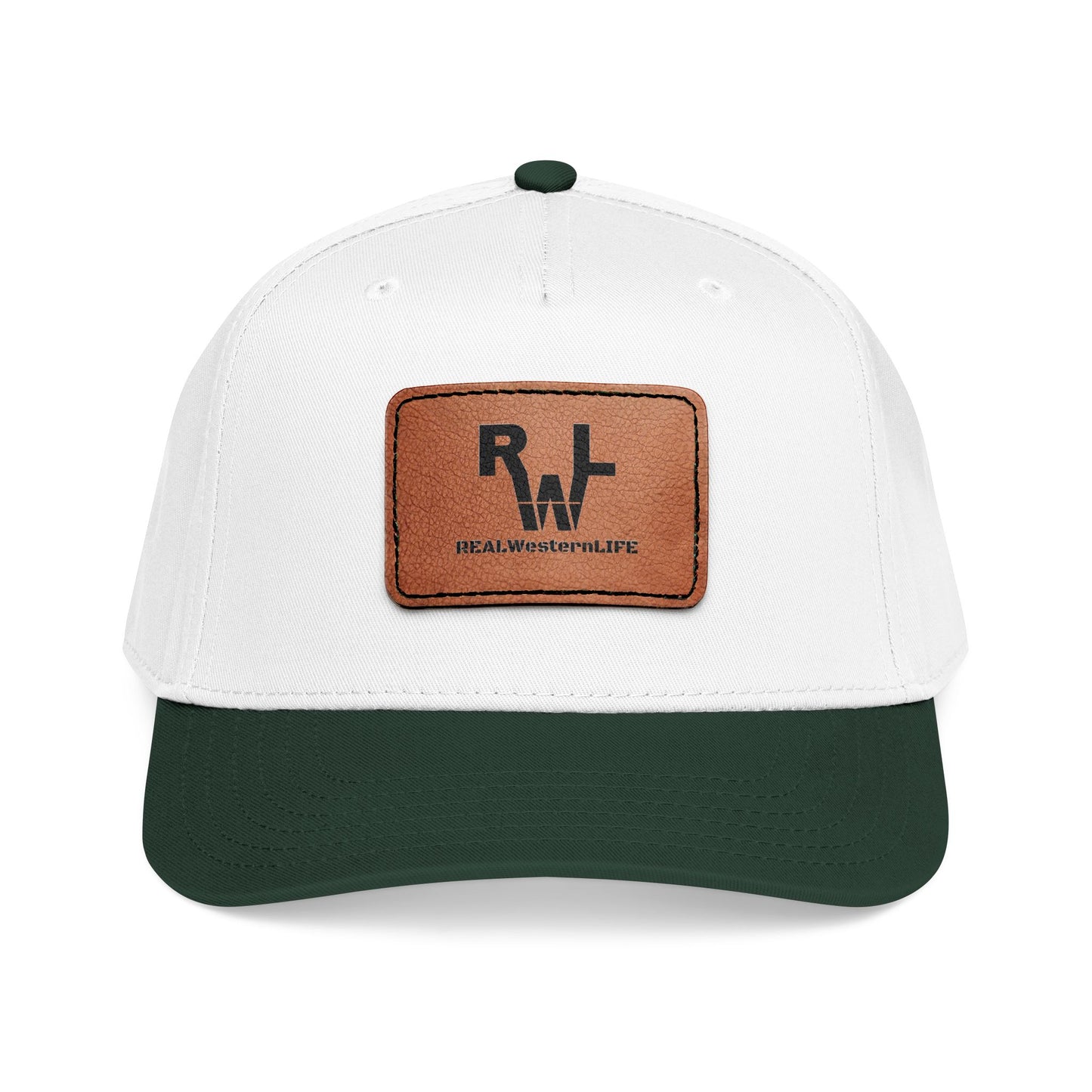 Real Western Life -Leather Patch Baseball Cap — Retro Rugged Logo Hat