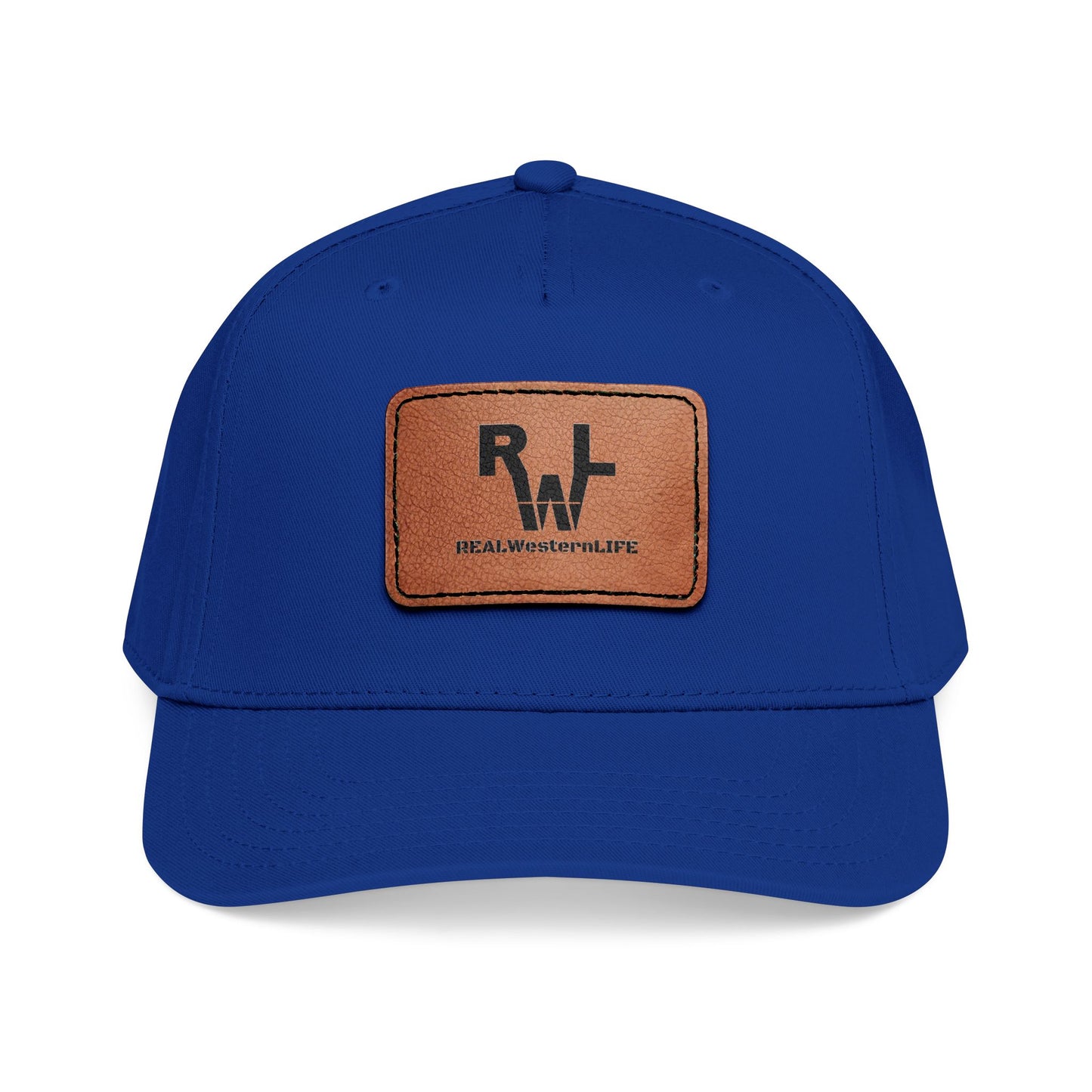 Real Western Life -Leather Patch Baseball Cap — Retro Rugged Logo Hat