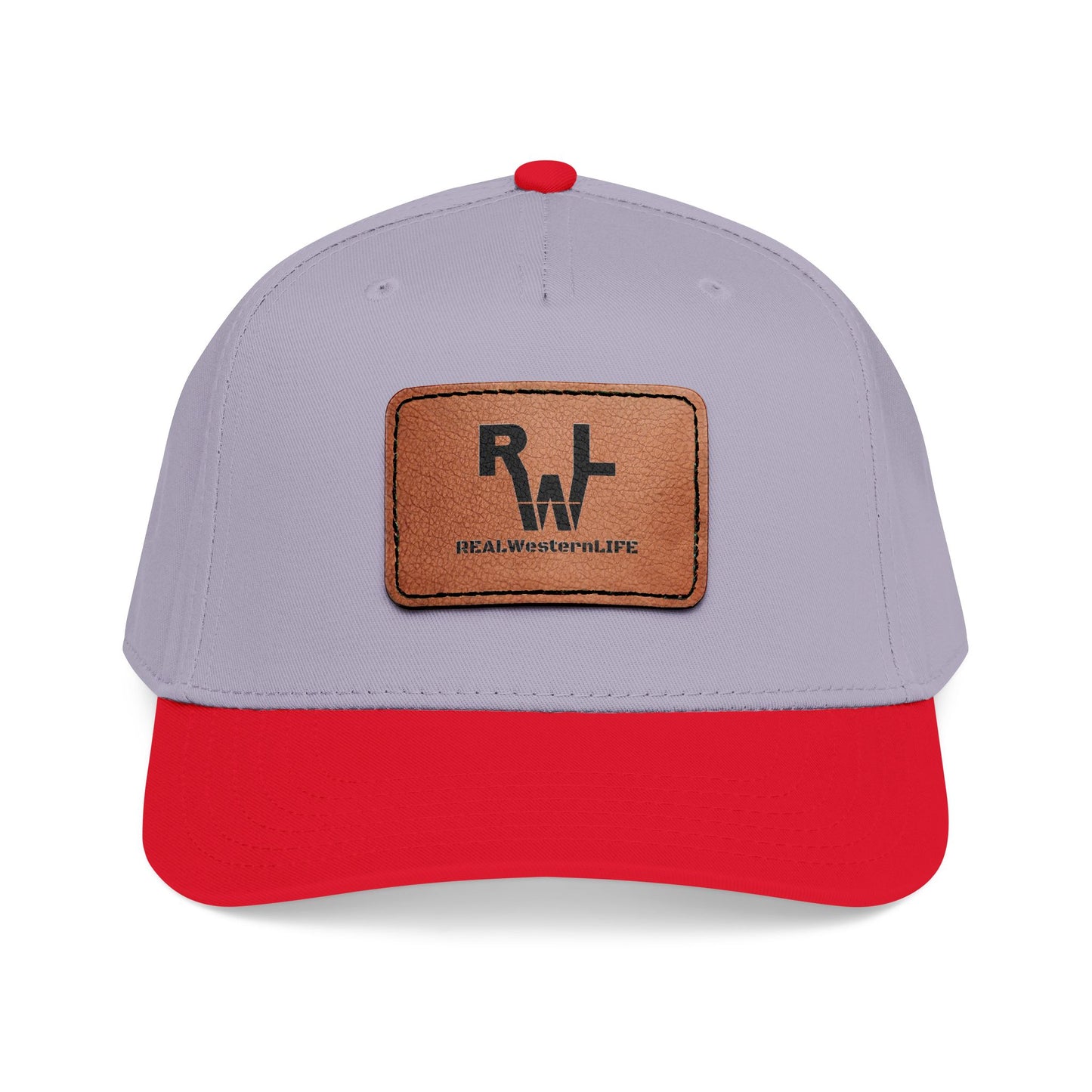Real Western Life -Leather Patch Baseball Cap — Retro Rugged Logo Hat