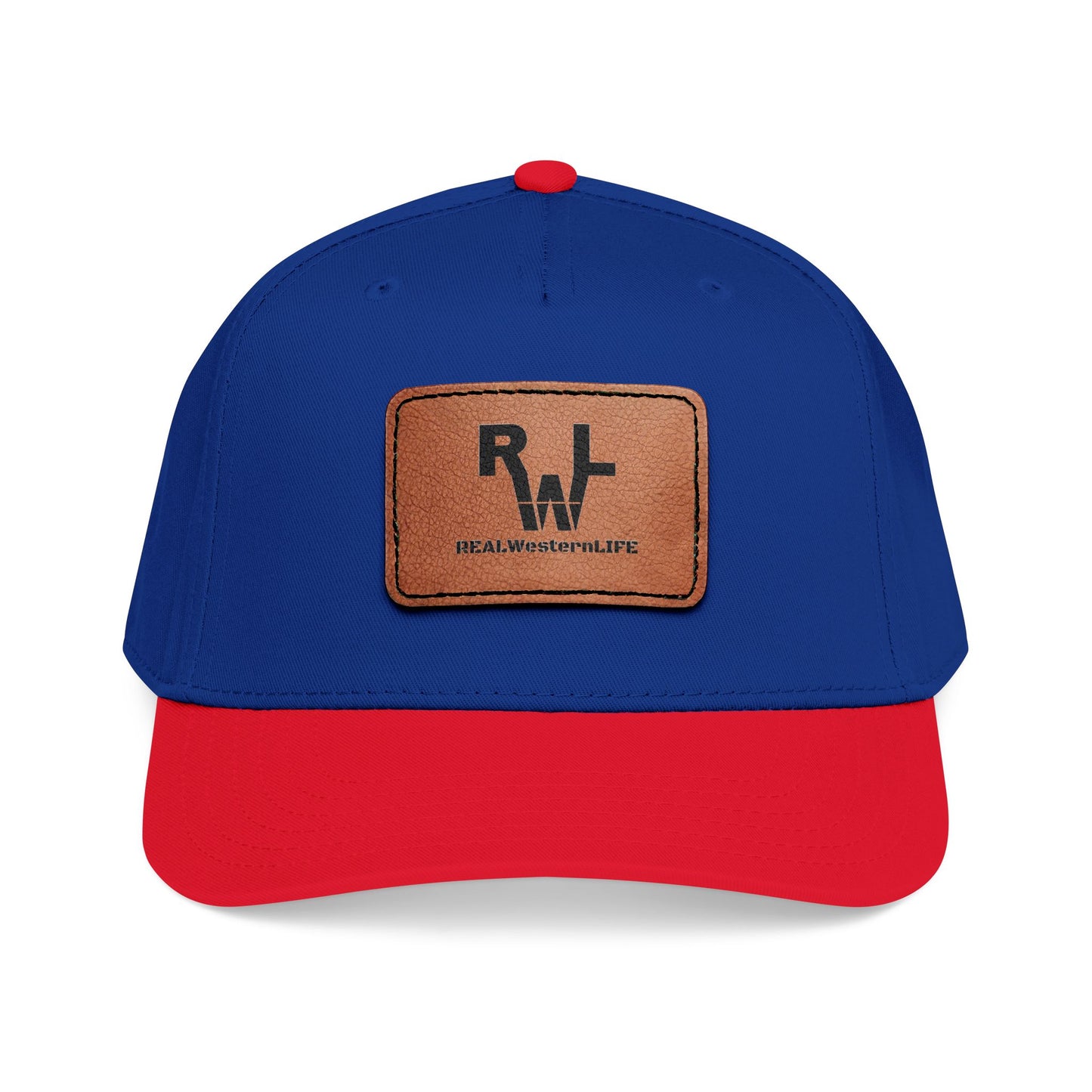 Real Western Life -Leather Patch Baseball Cap — Retro Rugged Logo Hat