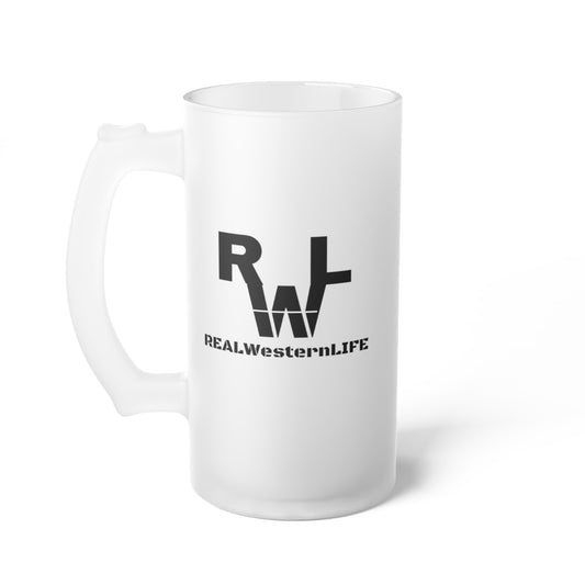 Real Western Life - Customized Frosted Beer Mug - Replace our brand with yours!