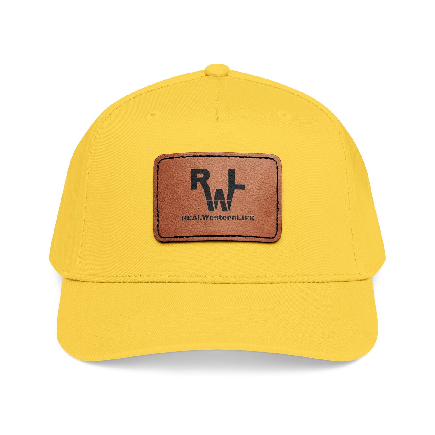 Real Western Life -Leather Patch Baseball Cap — Retro Rugged Logo Hat
