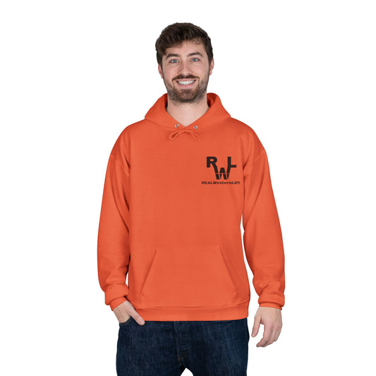 Hooded Sweatshirt, Customizable with your own Brand/Ranch name or leave it with Real Western Life (RWL) Branding - Black Brand Sizes XL - 3XL