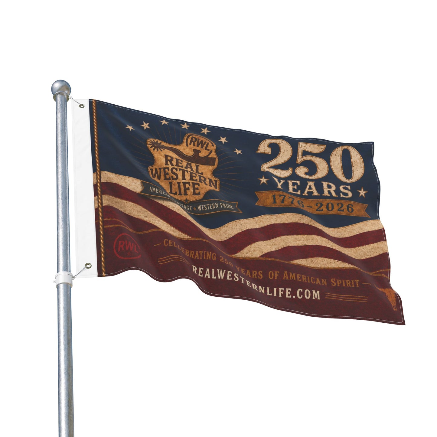 RWL 250 Years Real Western Life Double-Sided Patriotic Flag #2