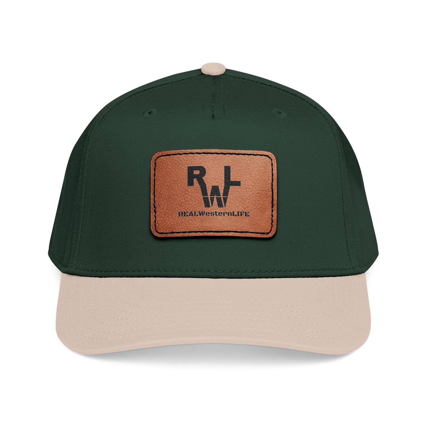 Real Western Life -Leather Patch Baseball Cap — Retro Rugged Logo Hat