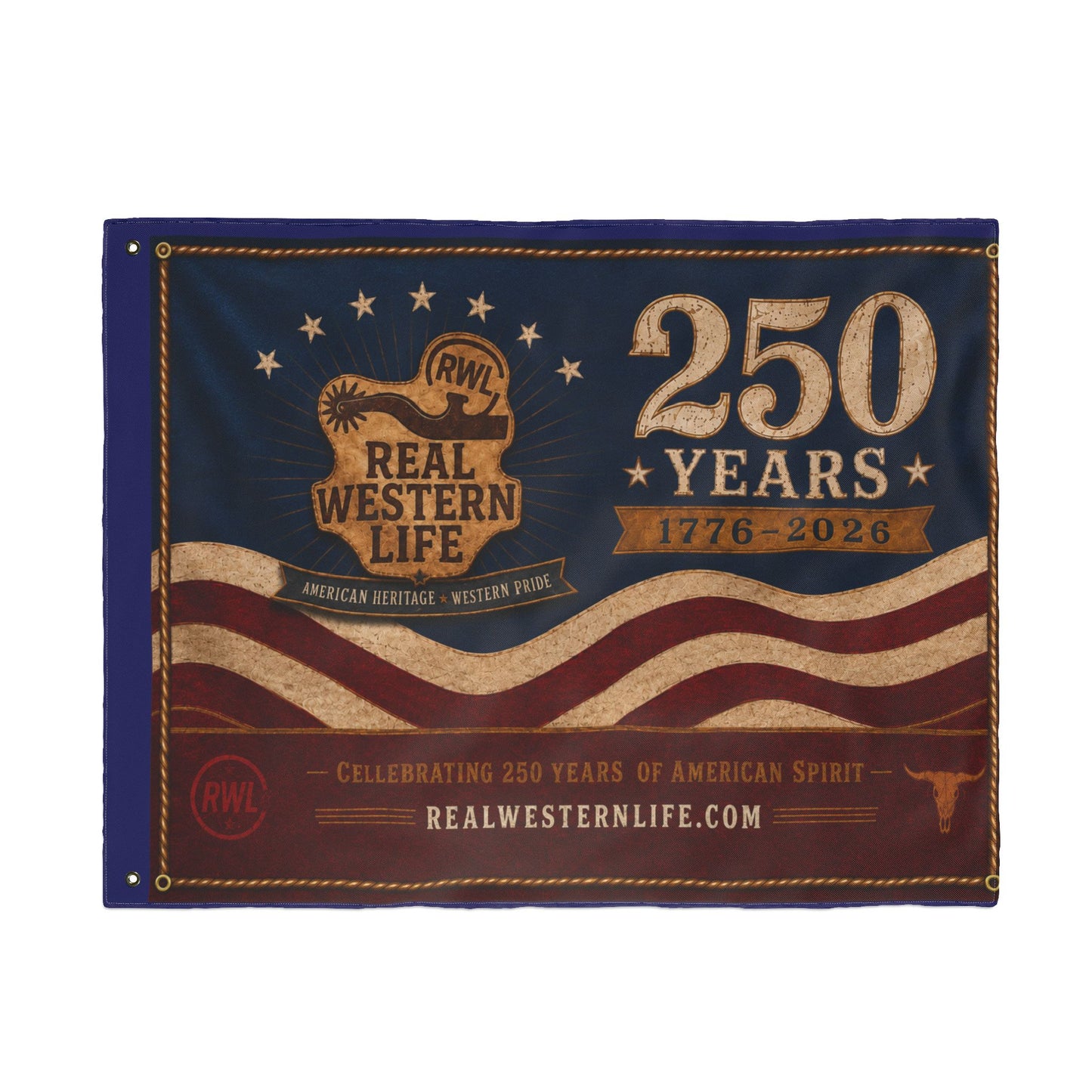 RWL 250 Years Real Western Life Double-Sided Patriotic Flag #2