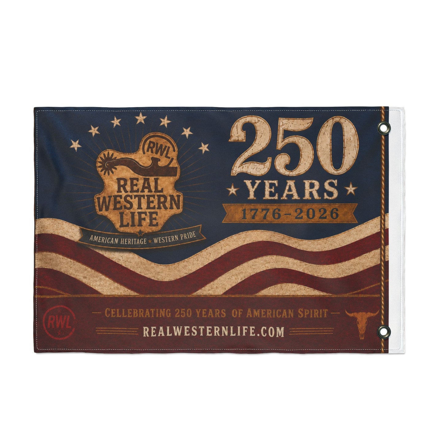 RWL 250 Years Real Western Life Double-Sided Patriotic Flag #2