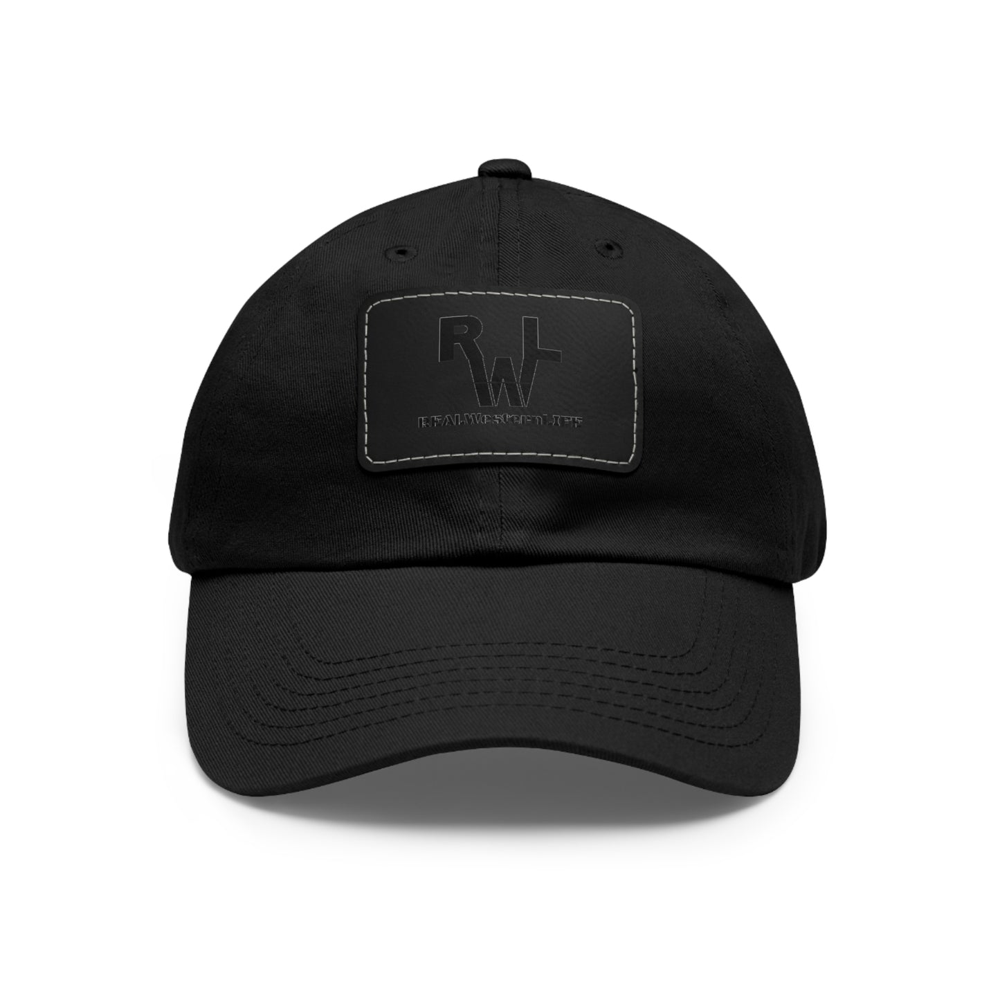 Leather Patch Dad Hat — RW RealWaterLife Logo Adjustable Baseball Cap