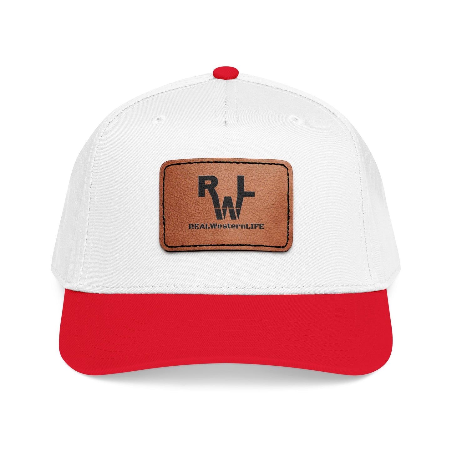 Real Western Life -Leather Patch Baseball Cap — Retro Rugged Logo Hat