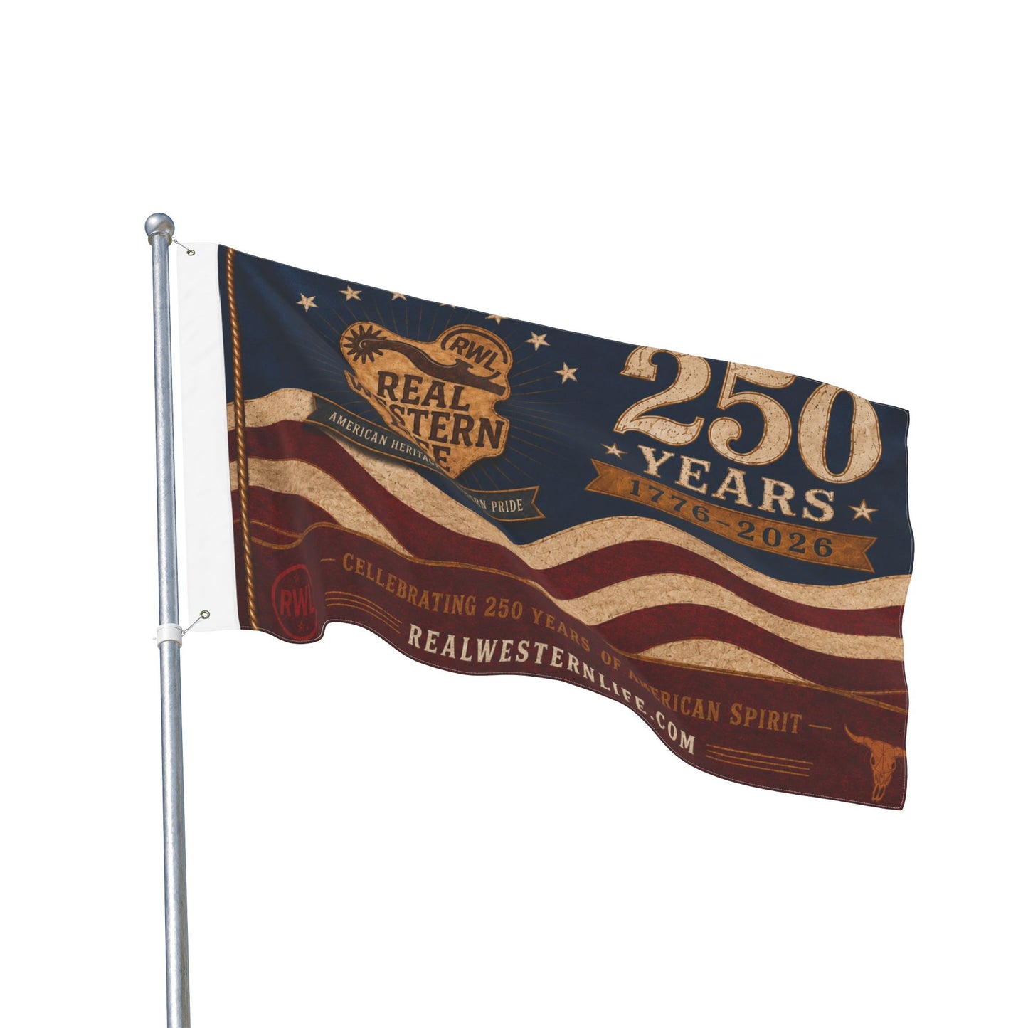 RWL 250 Years Real Western Life Double-Sided Patriotic Flag #2