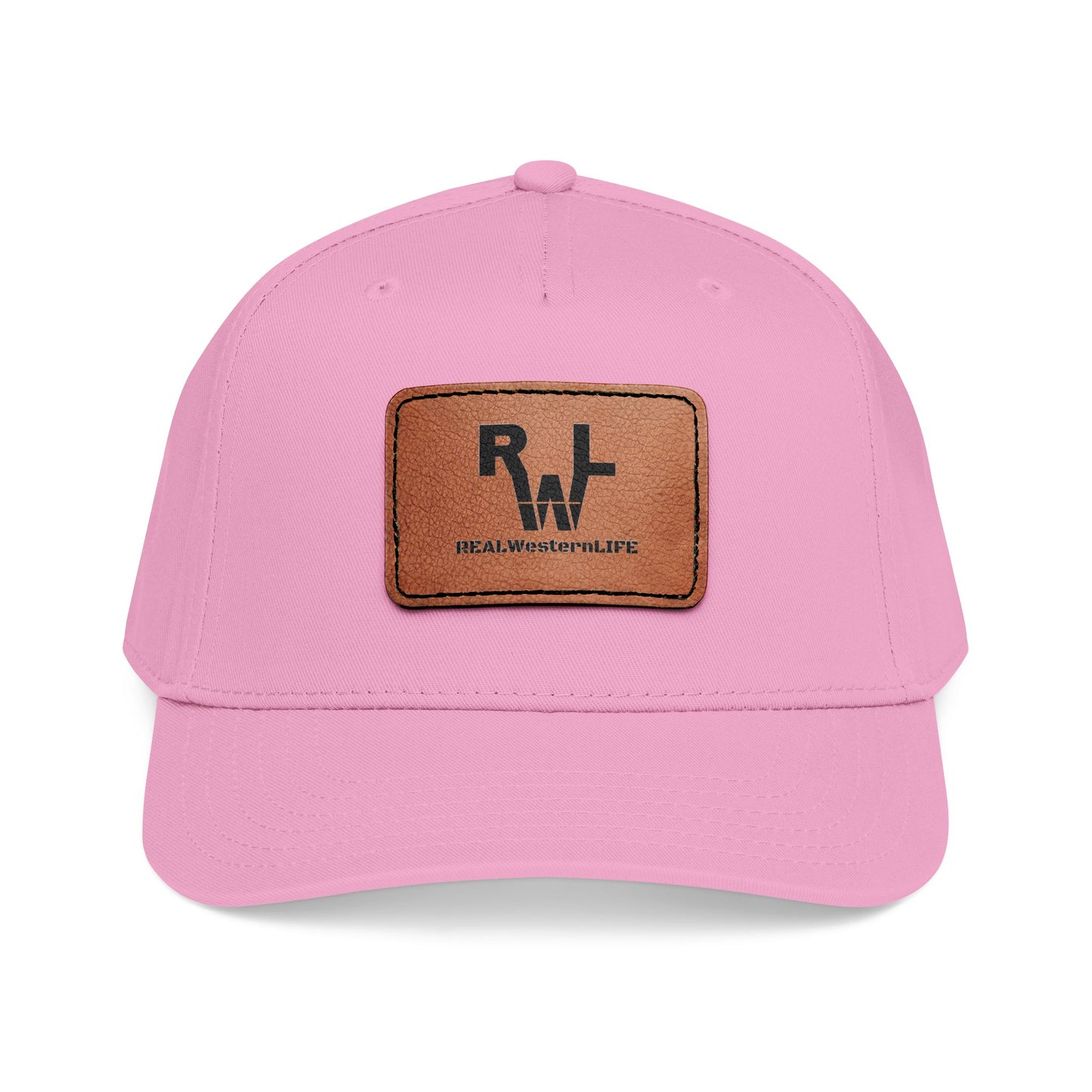 Real Western Life -Leather Patch Baseball Cap — Retro Rugged Logo Hat