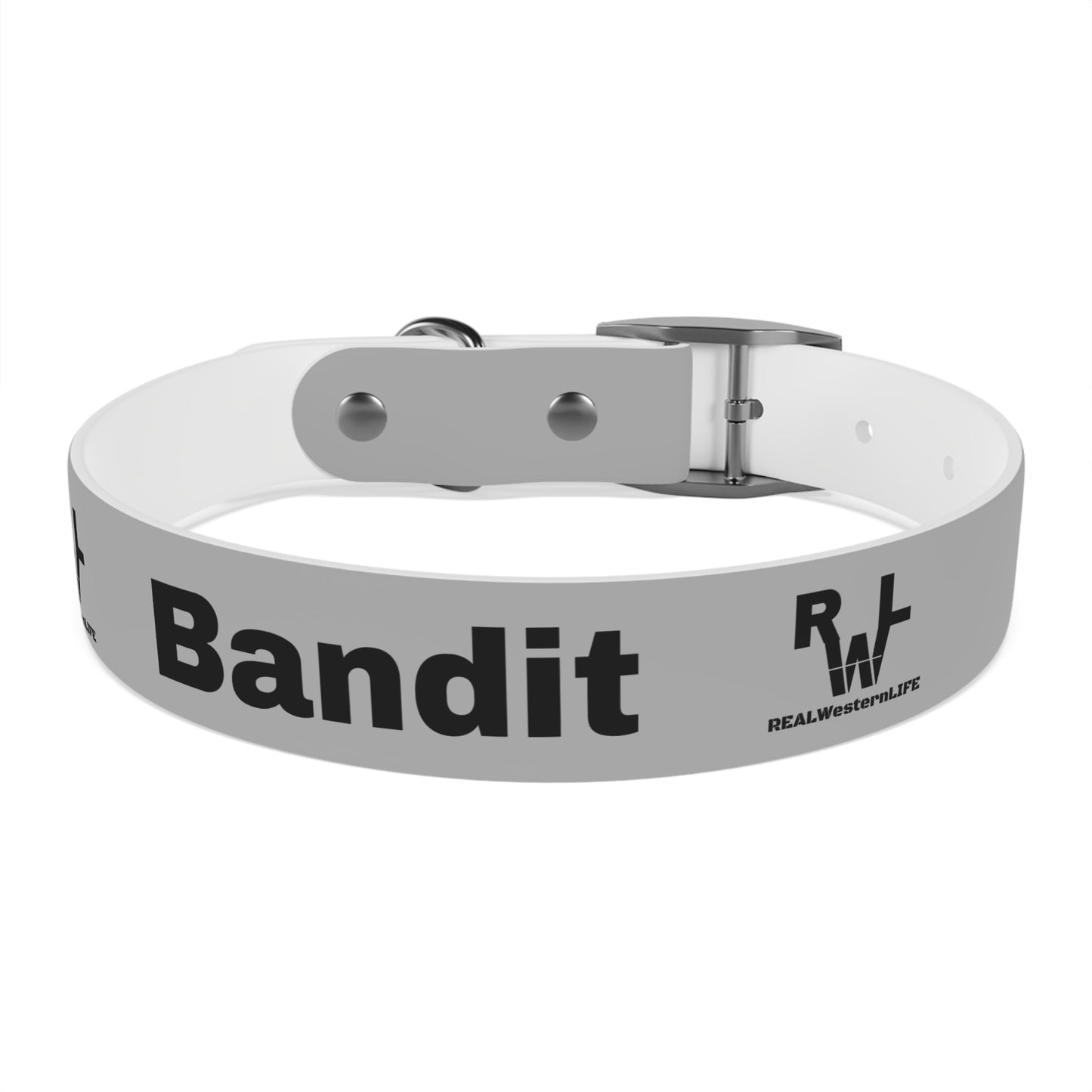 Dog Collar  - Grey - Customizable with your own Ranch/Brand, and Dogs name or leave it with RWL Branding and your dogs name.
