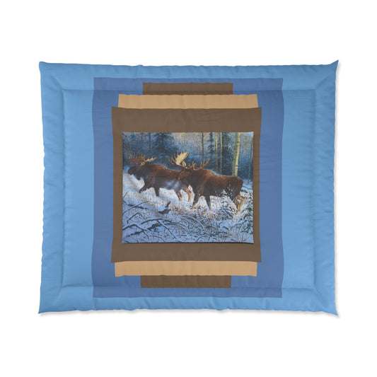 Moose in the Snow – Western Wilderness Comforter
