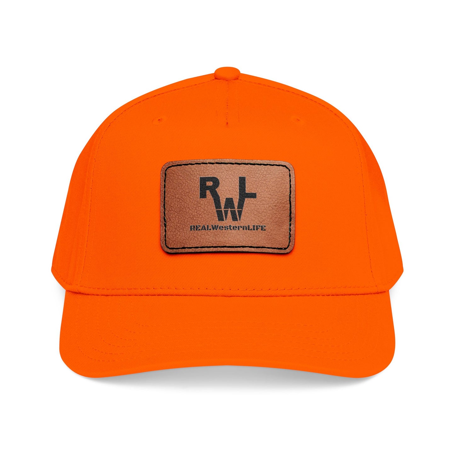 Real Western Life -Leather Patch Baseball Cap — Retro Rugged Logo Hat