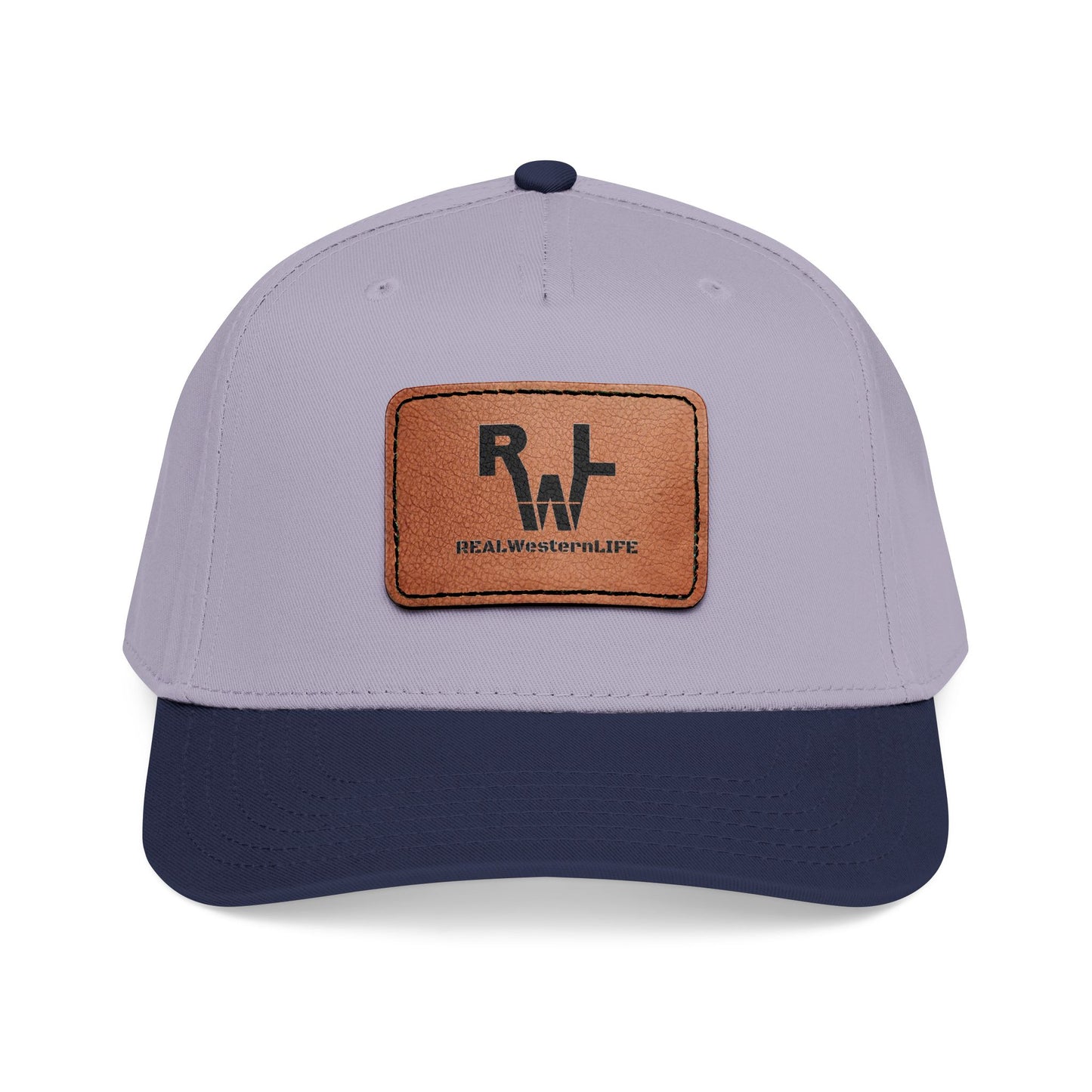 Real Western Life -Leather Patch Baseball Cap — Retro Rugged Logo Hat