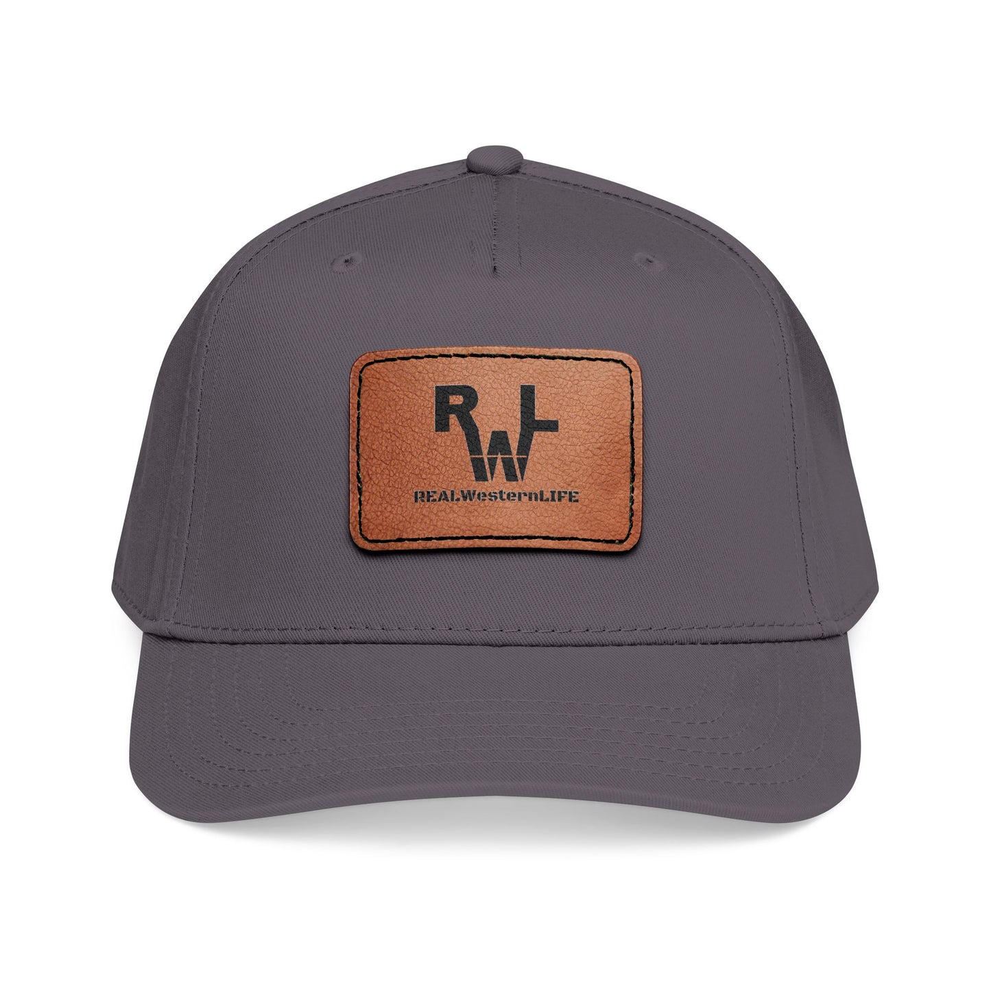 Real Western Life -Leather Patch Baseball Cap — Retro Rugged Logo Hat