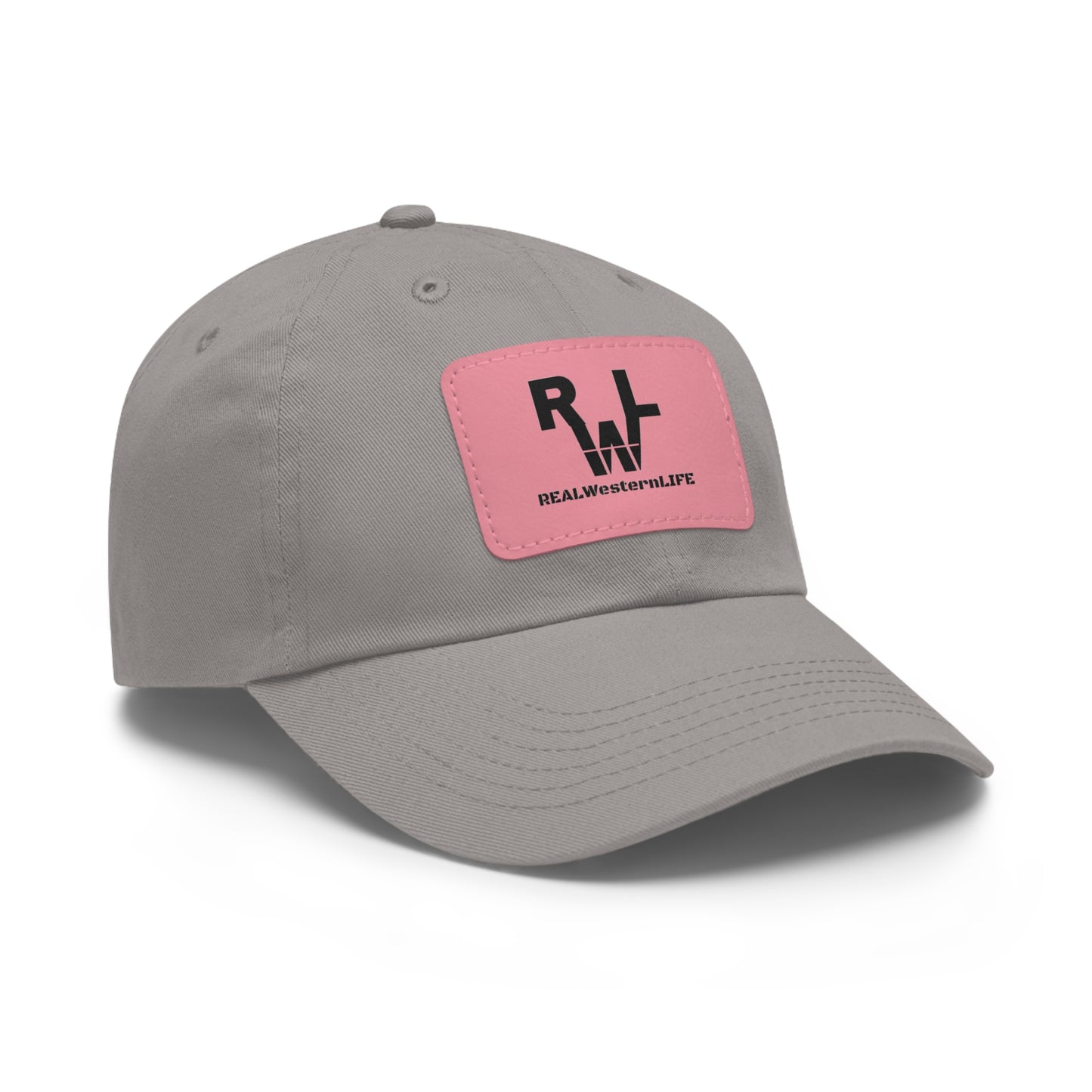 Leather Patch Dad Hat — RW RealWaterLife Logo Adjustable Baseball Cap