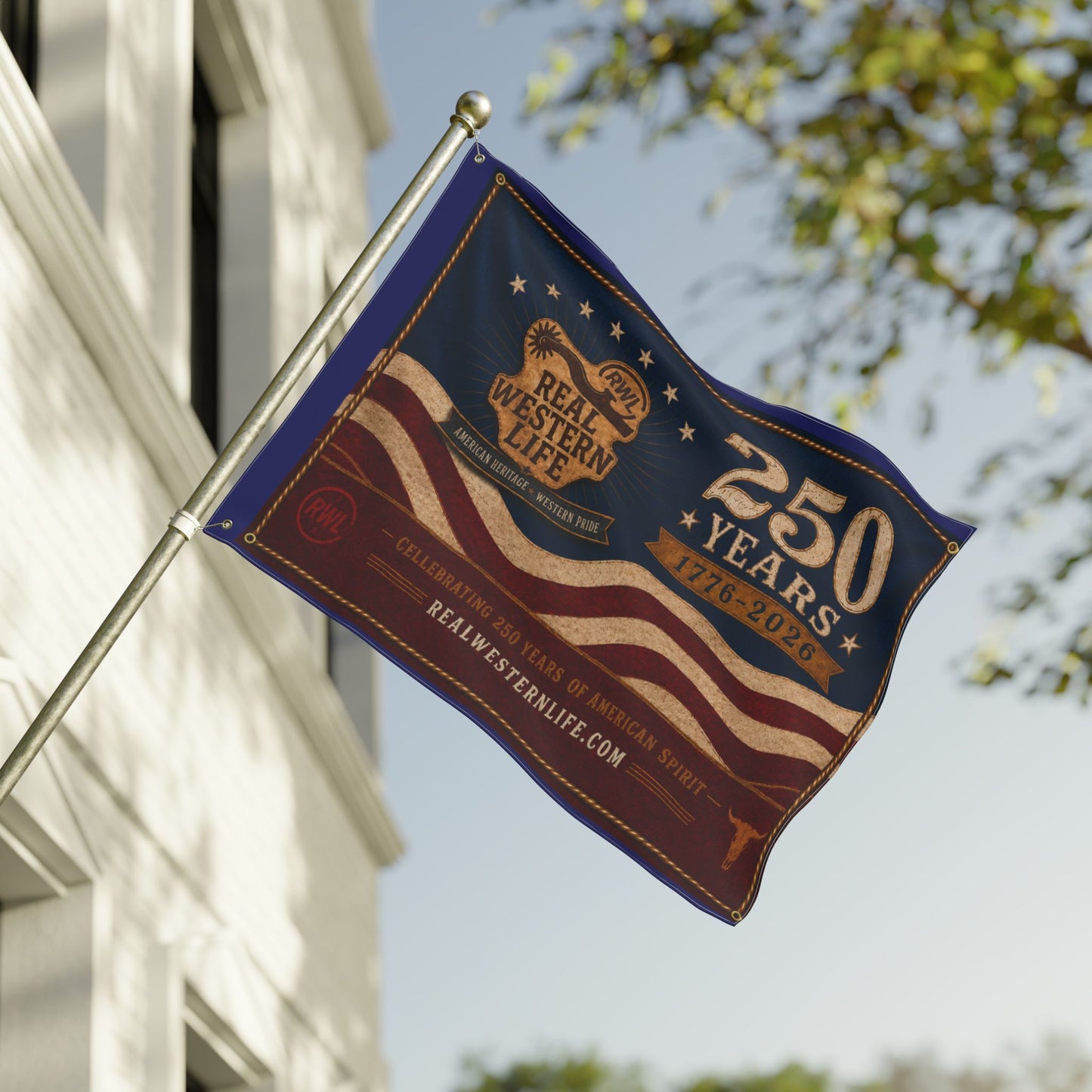 RWL 250 Years Real Western Life Double-Sided Patriotic Flag #2