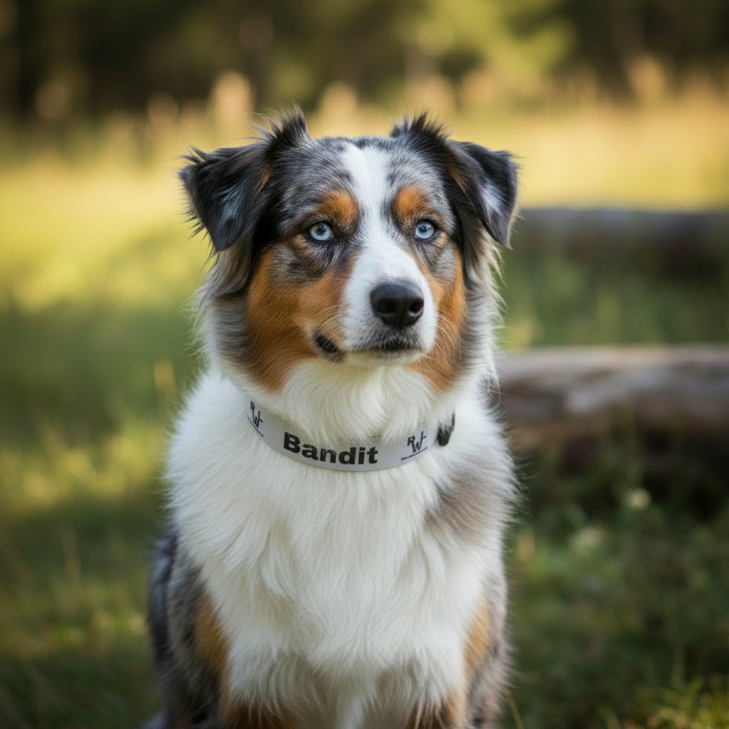 Dog Collar  - Grey - Customizable with your own Ranch/Brand, and Dogs name or leave it with RWL Branding and your dogs name.