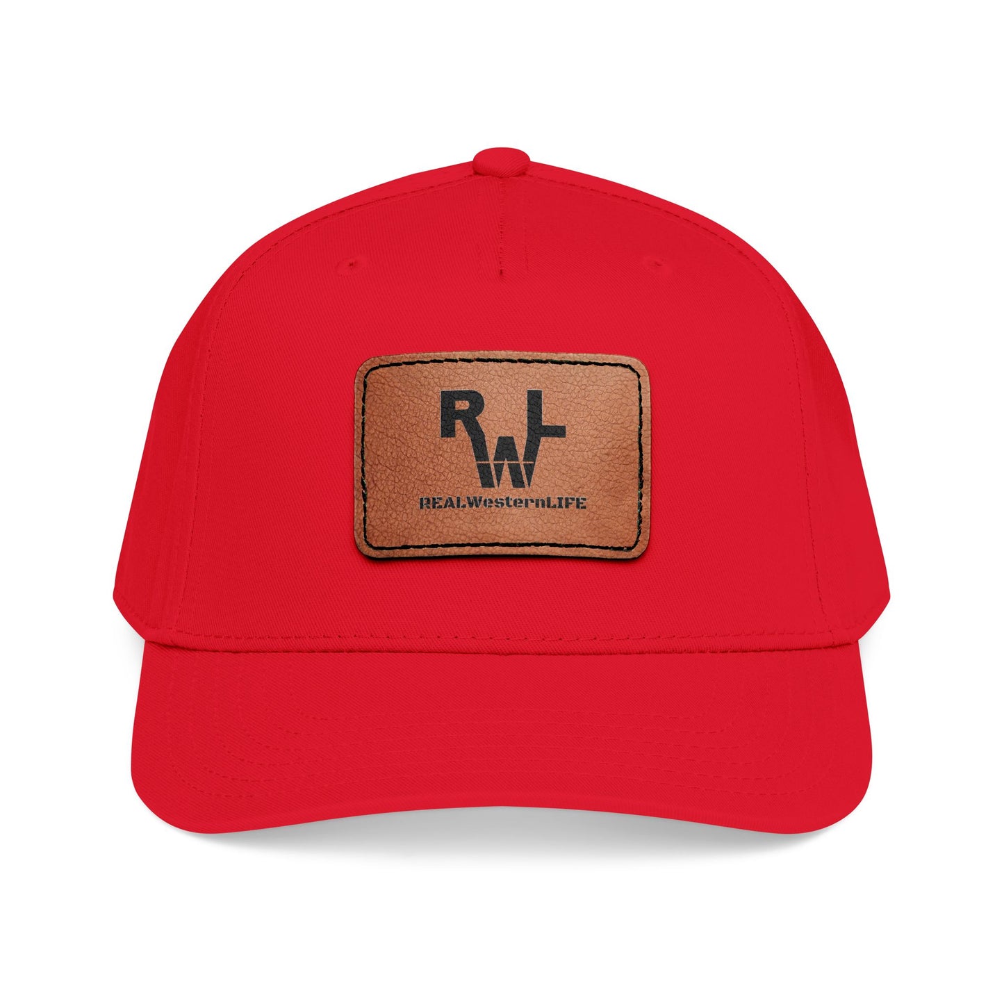 Real Western Life -Leather Patch Baseball Cap — Retro Rugged Logo Hat