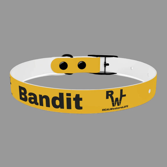 Dog Collar - Yellow - Customizable with your own Ranch/Brand, and Dogs name or leave it with RWL Branding and your dogs name.