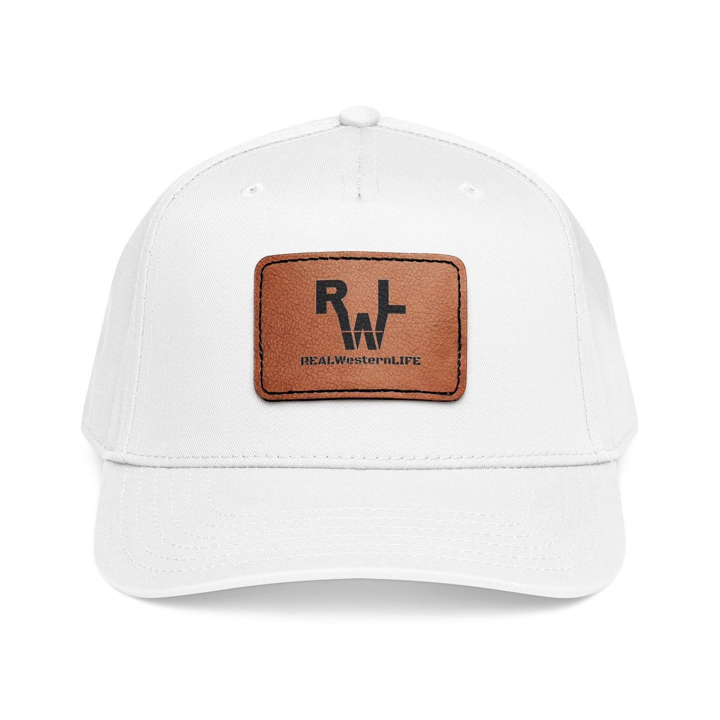 Real Western Life -Leather Patch Baseball Cap — Retro Rugged Logo Hat