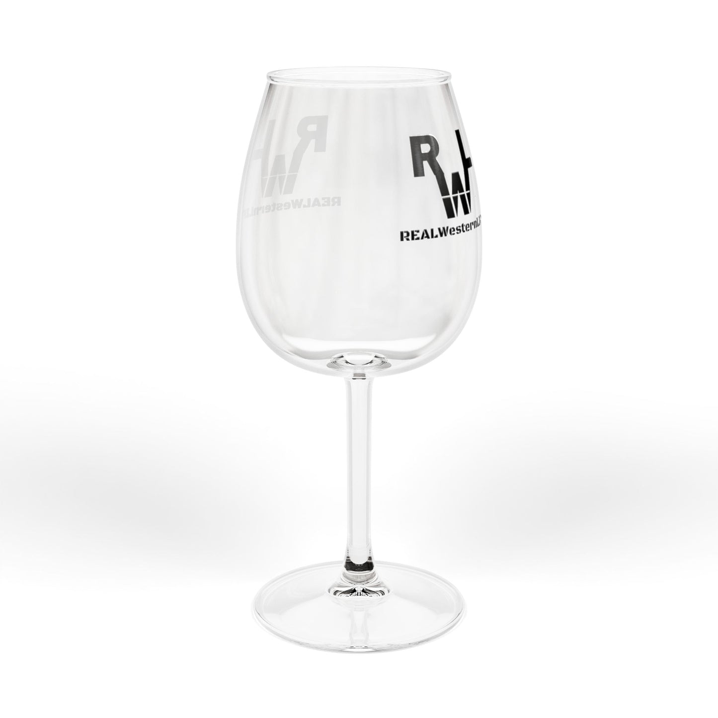 Real Western Life (RWL) Black Brand - 12oz Etched Wine Glass  Stemmed Glassware - Customizable with your brand/ranch name or leave it  with the RWL branding!