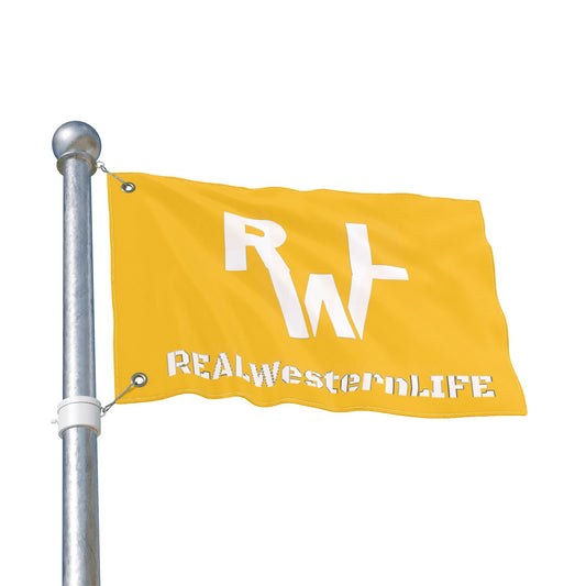 Real Western Life - Double Sided Flag  (White Brand)- Customize it!