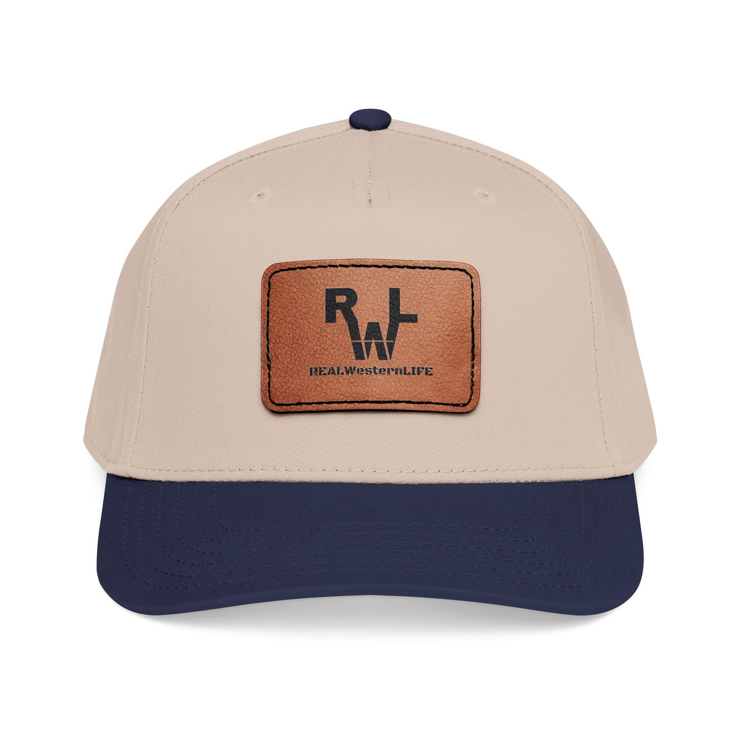 Real Western Life -Leather Patch Baseball Cap — Retro Rugged Logo Hat