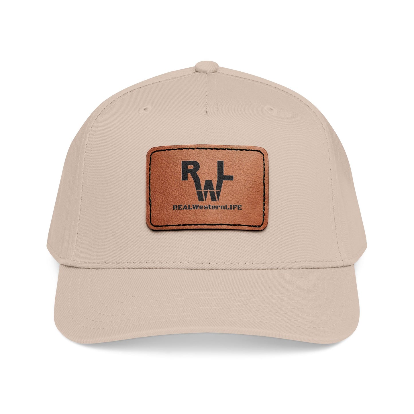 Real Western Life -Leather Patch Baseball Cap — Retro Rugged Logo Hat