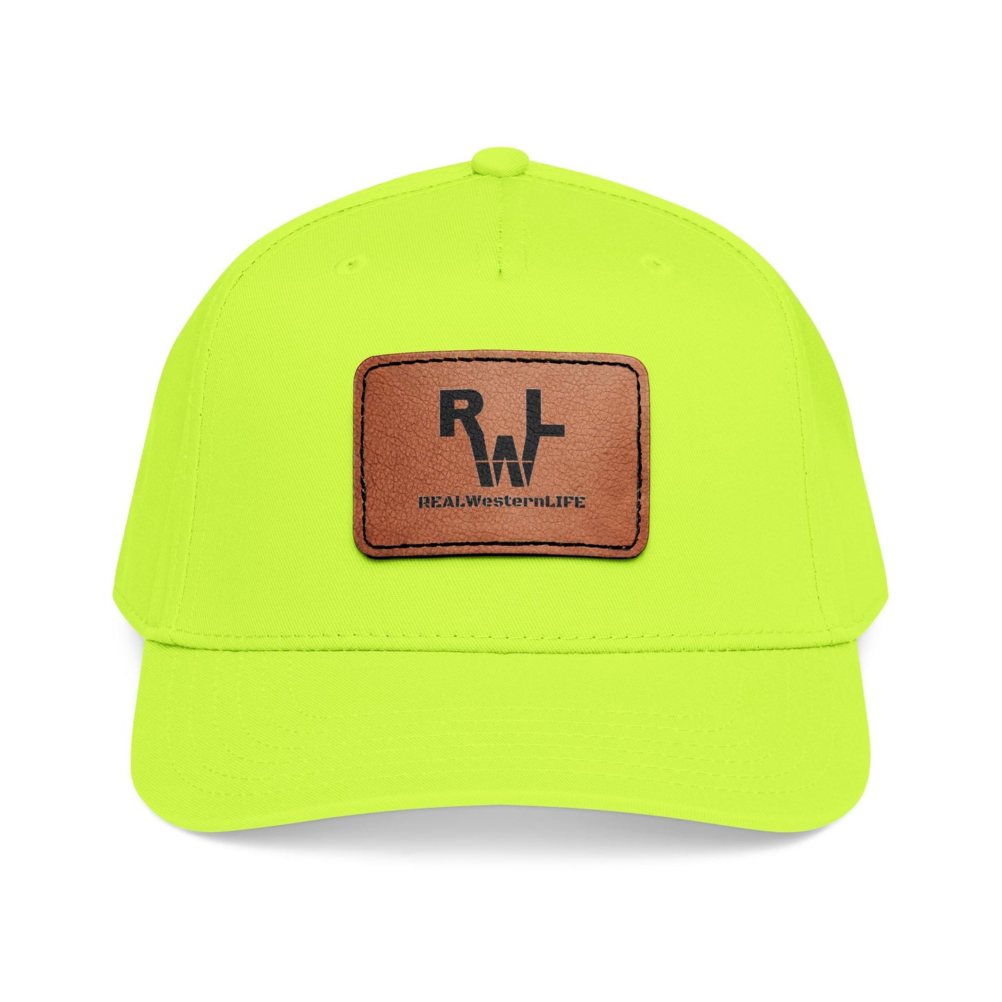 Real Western Life -Leather Patch Baseball Cap — Retro Rugged Logo Hat