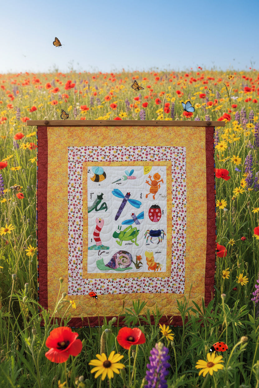 Custom Handmade Kids Bug Quilt Quilt - Size - 63.5" x 72"